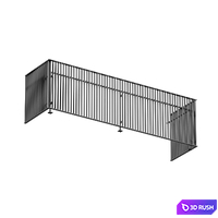 Metal fencing metal fence fencing for balcony 3D Model Vray, Corona