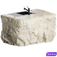 The island table is made of stone 3D Model Corona
