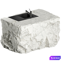 The island table is made of stone 3D Model Corona