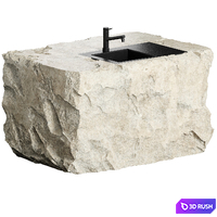 The island table is made of stone 3D Model Corona