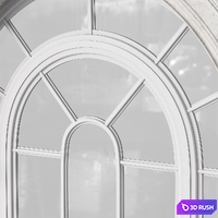Classical Arched Window Balcony with Marble Baluster Detailing - Facade Element 3D Model Vray, Corona