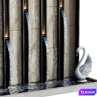 Waterfall fountains cascade 34 3D Model Vray, Corona