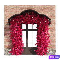 Entrance group with floral decoration 3D Model Corona