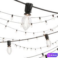 Editable Garland Retro 04 3D Model Vray, Corona