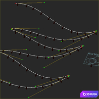 Editable Garland Retro 04 3D Model Vray, Corona