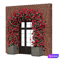 Facade flower arrangement of roses and poinsettias 3D Model Corona