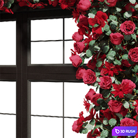 Facade flower arrangement of roses and poinsettias 3D Model Corona