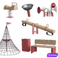 A modern gaming complex. Children's playground. 3D Model Corona