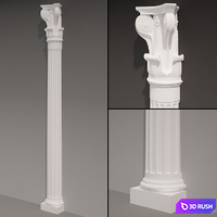 Antique Pilaster 3D Model Vray