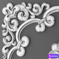 Stucco molding, Rosette, luxury, gold decor, carving, molding, stucco, ceiling, classical 3D Model Vray