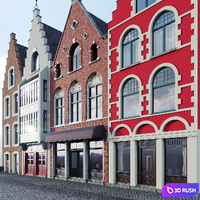 The competition Brugge facades 3D Model Corona