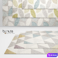 Benuta Pastel Geomet and Mosaik Rugs 3D Model Vray