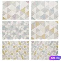 Benuta Pastel Geomet and Mosaik Rugs 3D Model Vray