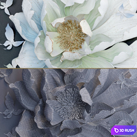 HP Decor_Wall Decor_Flower and Butterfly__III 3D Model Vray, Corona