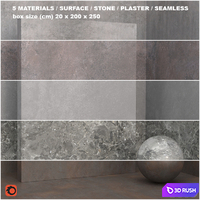5 materials (seamless) - coating, plaster - set 29 3D Model Corona