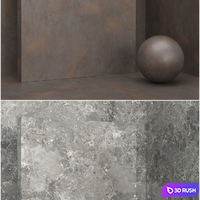 5 materials (seamless) - coating, plaster - set 29 3D Model Corona