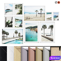 Poster Set "Vacation" 3D Model Vray, Corona