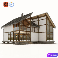 Modern fachwerk 3D Model Vray, Corona