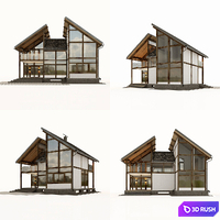 Modern fachwerk 3D Model Vray, Corona