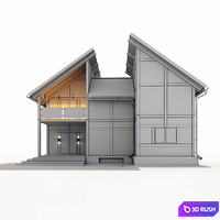 Modern fachwerk 3D Model Vray, Corona