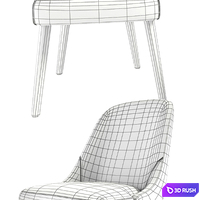 Mid-Century Dining Chair 3D Model Vray