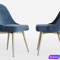Mid-Century Swivel Office Chair West elm 3D Model Vray, Corona