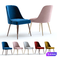 West Elm Mid-Century Chair. Velvet 3D Model Vray