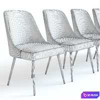West Elm Mid-Century Chair. Velvet 3D Model Vray