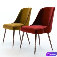 West Elm Mid-Century Chair. Velvet 3D Model Vray