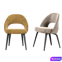 Saarinen Executive Side Chair with Wood Legs 2 3D Model Vray, Corona