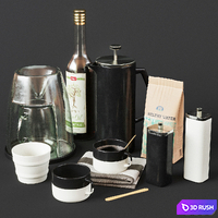 Kitchen Decorative set 019 3D Model Corona