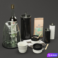 Kitchen Decorative set 019 3D Model Corona