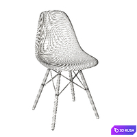 Eames plastic side chair 3D Model Vray, Corona