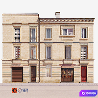 Facade for background2 3D Model Vray, Corona