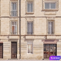 Facade for background2 3D Model Vray, Corona