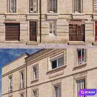 Facade for background2 3D Model Vray, Corona