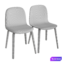 Visu Chair Wood Base 3D Model Corona