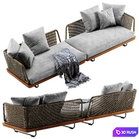 Minotti Sunray sofa set 3 3D Model Vray