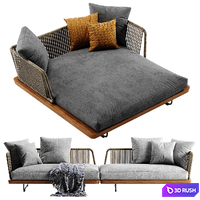 Minotti Sunray sofa set 3 3D Model Vray
