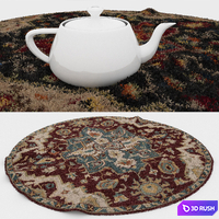 Round Carpets Set 20 3D Model Vray, Corona