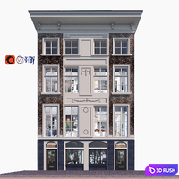 Facade for background 15 3D Model Vray, Corona