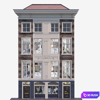 Facade for background 15 3D Model Vray, Corona