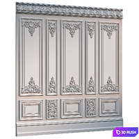Wall with plaster decor 005 3D Model Vray, Corona