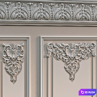 Wall with plaster decor 005 3D Model Vray, Corona