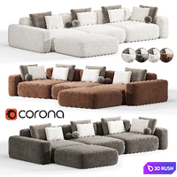 Modular sofa Bon One 10 3D Model Vray, Corona