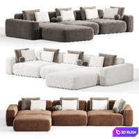 Modular sofa Bon One 10 3D Model Vray, Corona