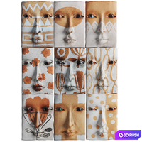 Louise Fulton Studio Wall Face Panels 3D Model Corona