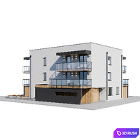 Modern house 3D Model Vray, Corona