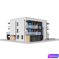 Modern house 3D Model Vray, Corona