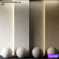 Set of decorative plaster 3D Model Vray, Corona